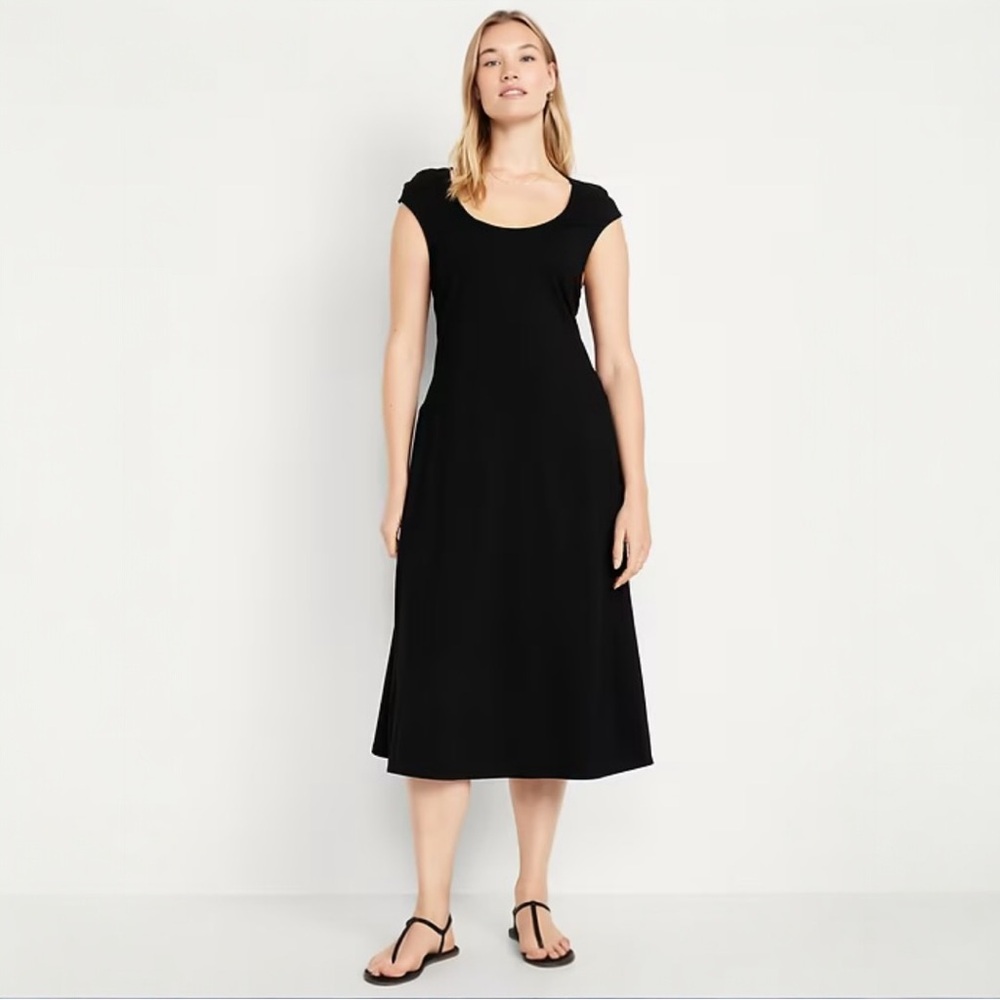 NWT Old Navy Fit & Flare Midi Dress - Picture 4 of 5